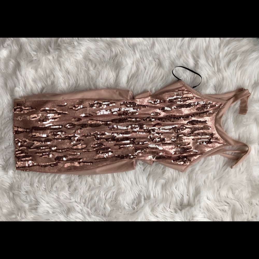 Pink Bebe sequin dress